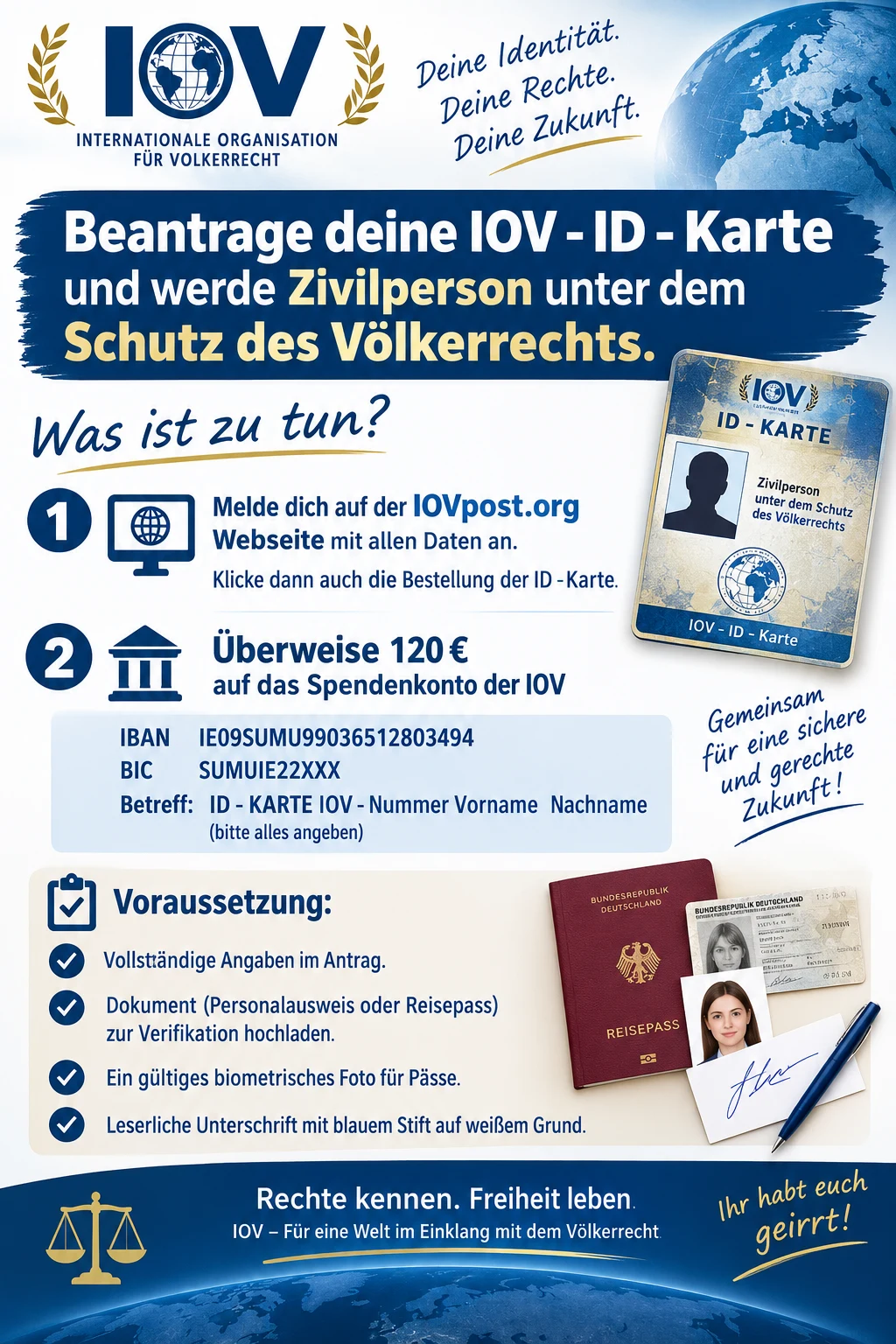 IOV Informationsflyer: Identität und Rechte – Klicken, um sich anzumelden oder zu registrieren